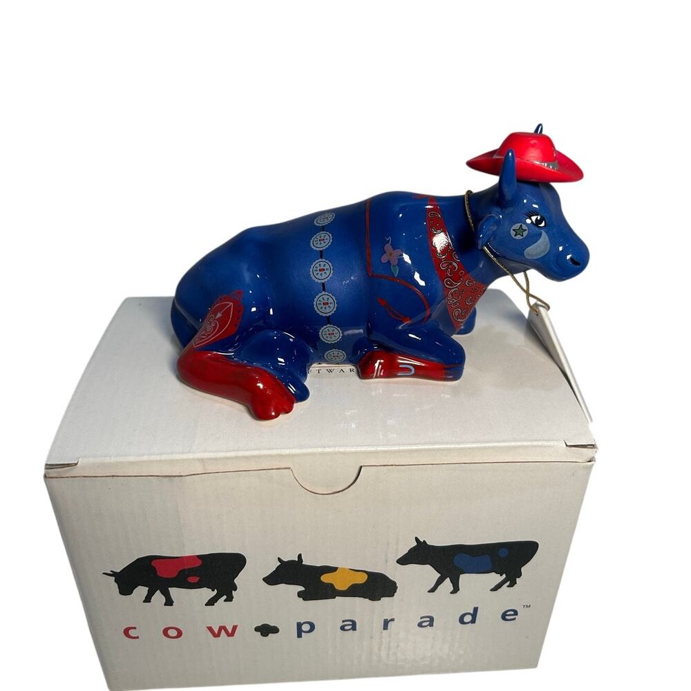 COW PARADE Westland #9180 “EVEN COWGIRLS GET THE BLUES” Porcelain Figure Vintage